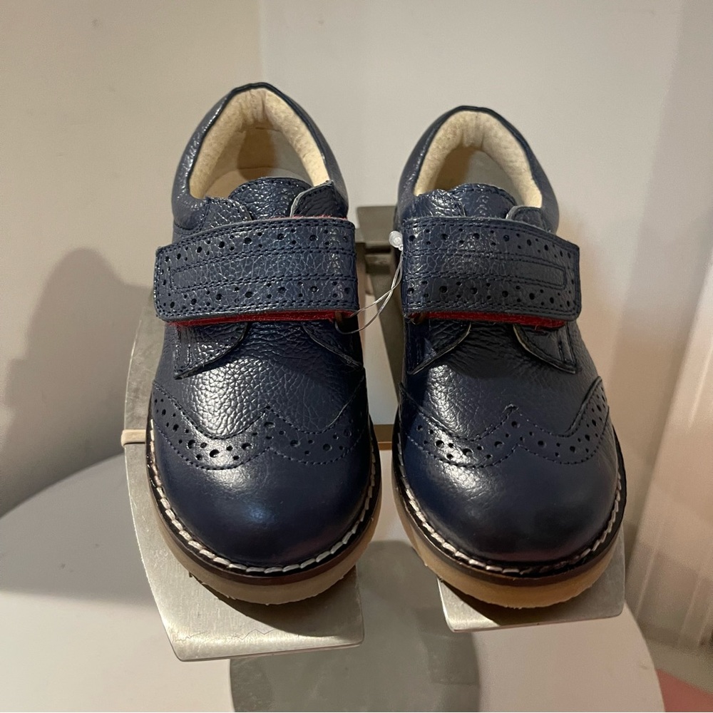 Mini Bode Leather Boden College Navy Boys Size 9.5